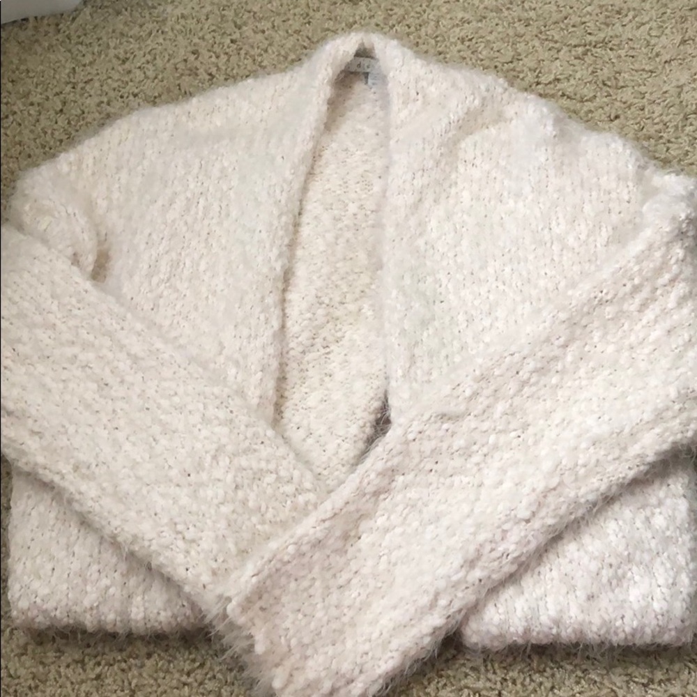 Fuzzy long open cardigan
